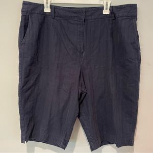 PANTOLOGY Womens Navy Blue Bermuda Casual Shorts Size 22W
